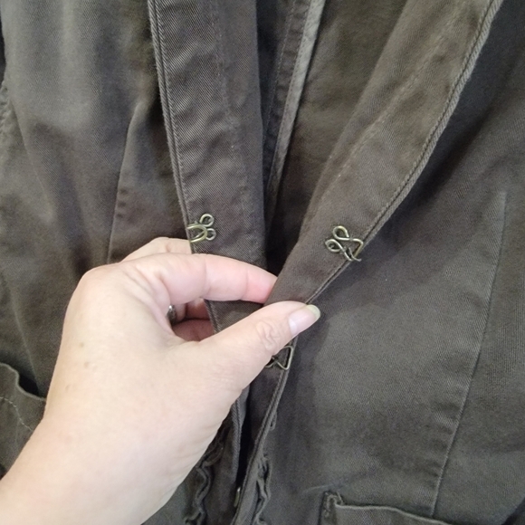 J. Crew Brown Jacket Classic Twill Chino Size 6 Ruffles and Flower - Picture 3 of 16